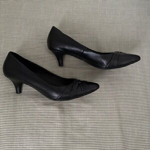 Aldo Black Pointed-Toe Low Heel Pumps